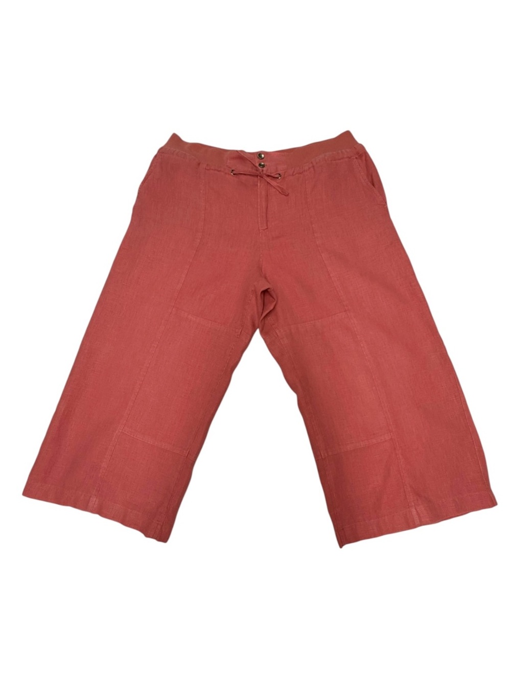 Vintage Tลgo Petite Coral Pink 100% Linen Cropped Pants - Medium